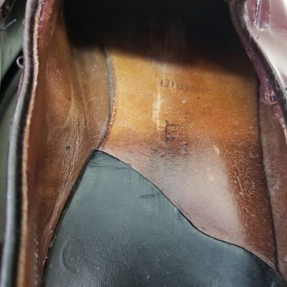 Allen Edmonds 10 GRAYSON Wing Tip Red Leather Tassel Dress Shoes Slip On Loafers - Picture 5 of 11